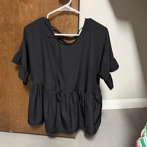 Black Ruffle Sleeve Women's Maternity Top Size 8